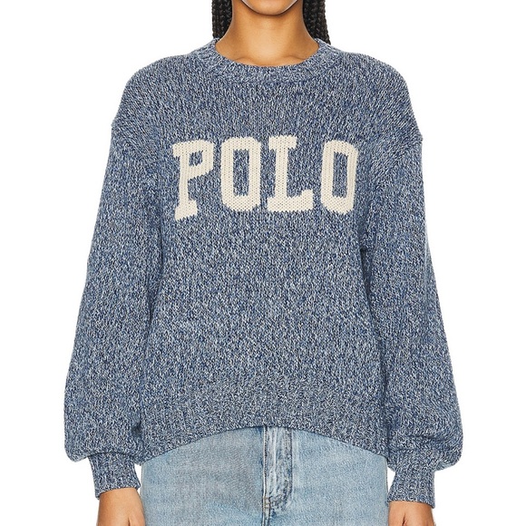 Polo Ralph Lauren Sweaters - POLO RALPH LAUREN Intarsia Long Sleeve Pullover Sweater in denim marl